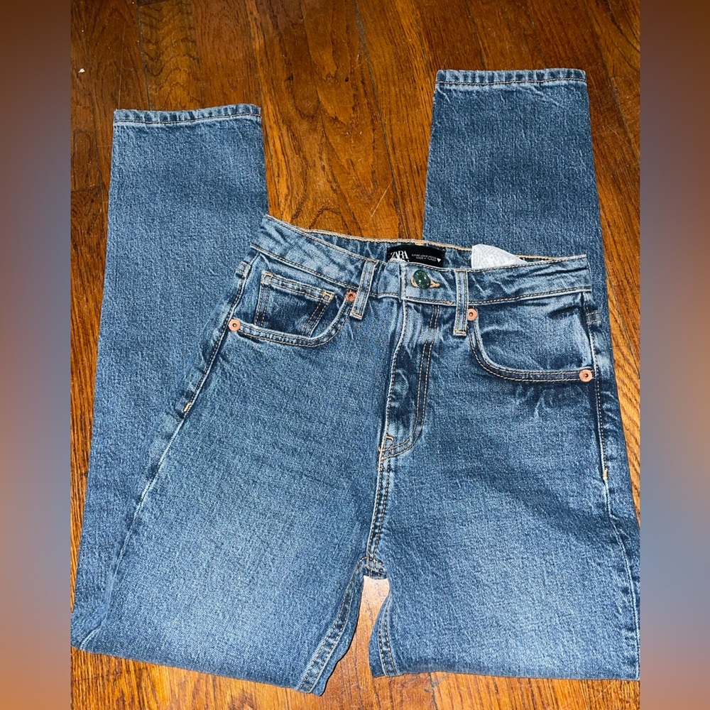 Zara light wash high rise jeans
